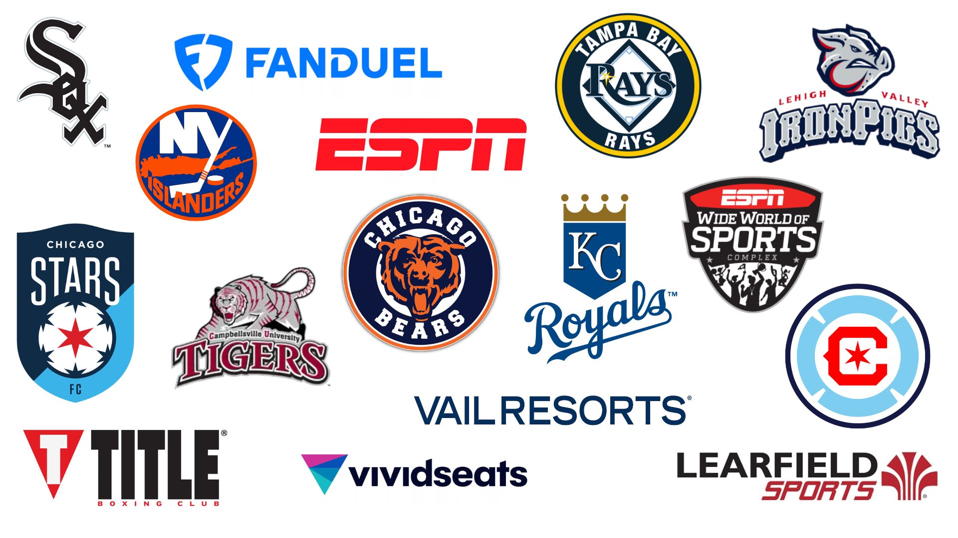Company logos for sports management majors