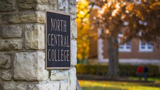 North Central College brick column