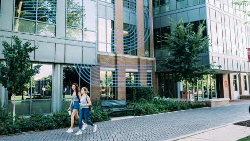 Students walking by Wentz Science Center