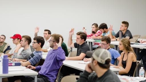 Students sitting in a classroom