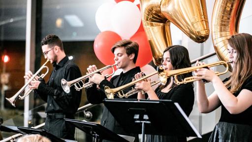 Student musicians performing at concert