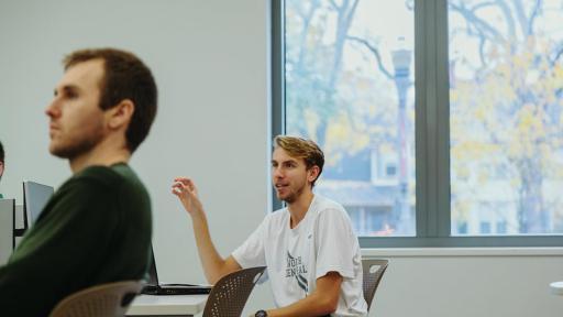 Student sitting in classroom