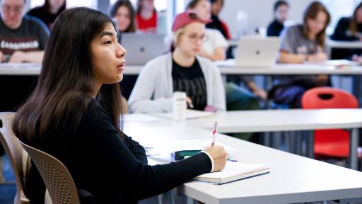 Student sitting in classroom